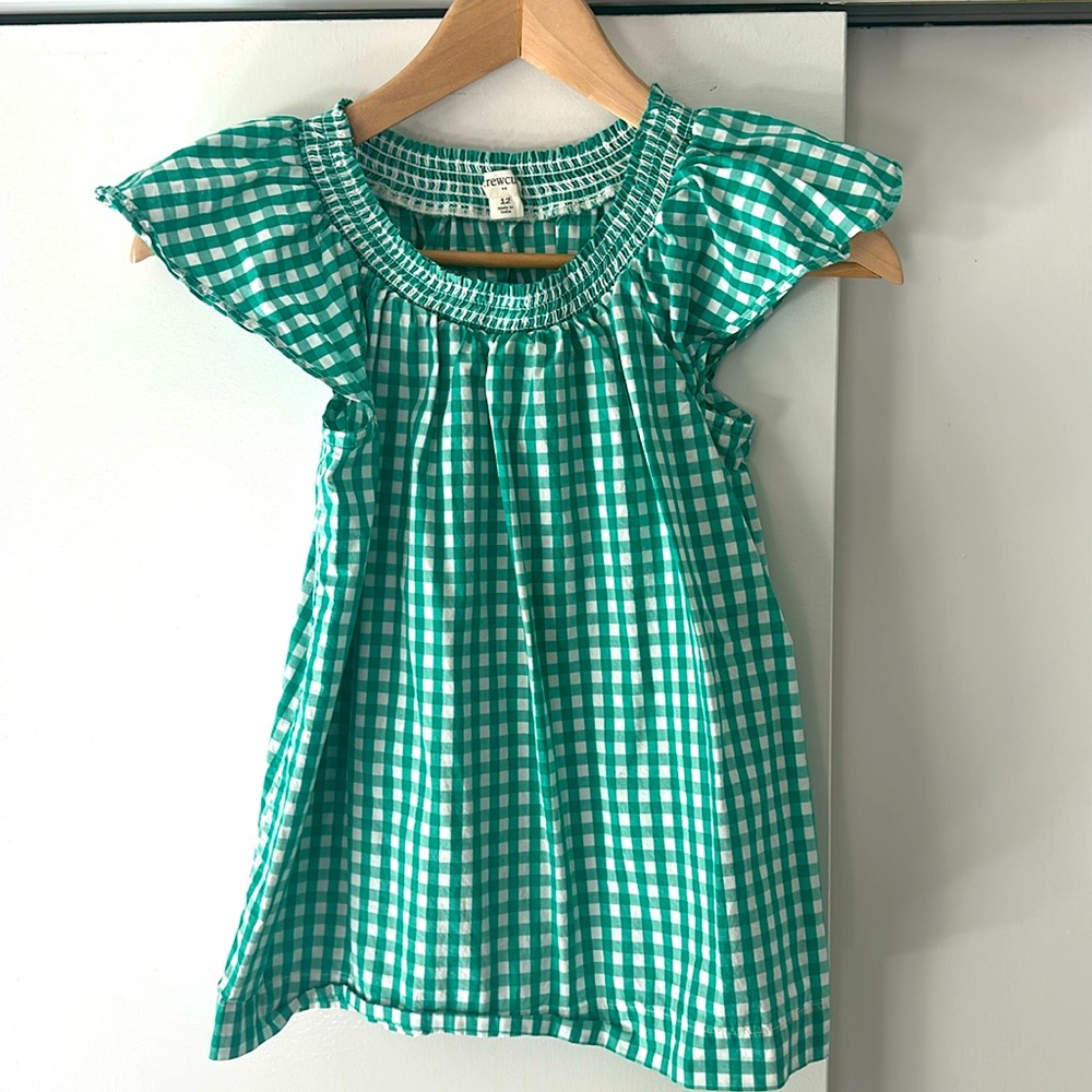 Crewcuts size 12 Green/White check top